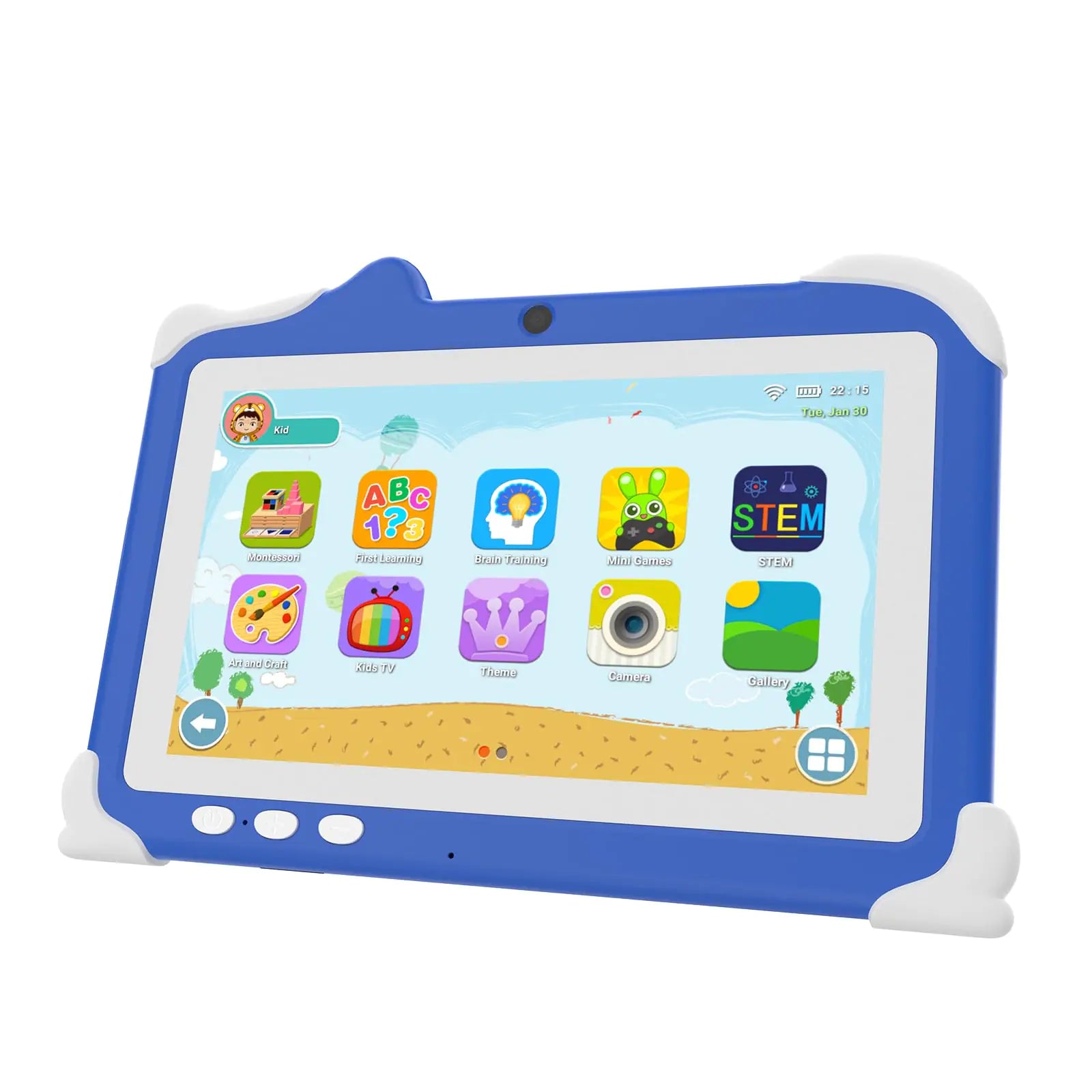 HOTTABLET Kids Tablet 7" Android 12 Tablet for Kids 4GB RAM 32GB ROM Tablet with Case 1.6Ghz Quad-core Processor Tablet 3000mAh Battery FHD Display 5MP CameraParental Control Tablet Blue