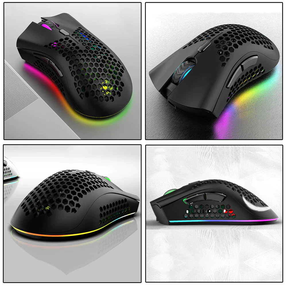 Wireless RGB Gaming Mouse - Rechargeable with 7-Color LED