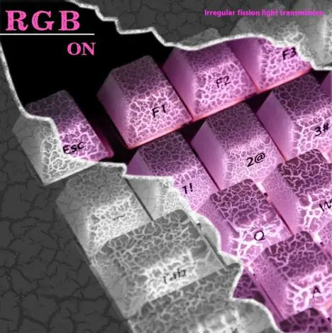 Ice Crack Keycaps - Premium PBT Keycap Set for Mechanical Keyboards