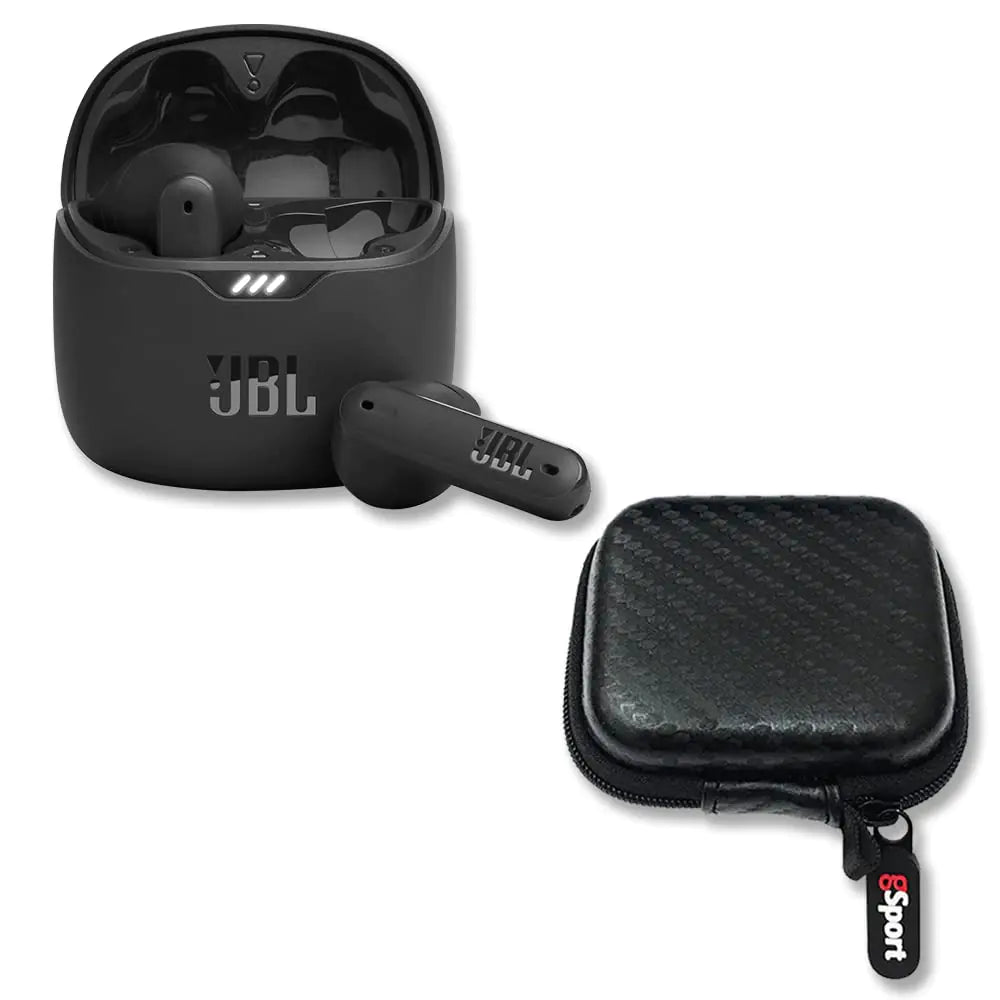 JBL Tune Flex Noise Cancelling True Wireless Earbud Bundle with gSport Case (Black)