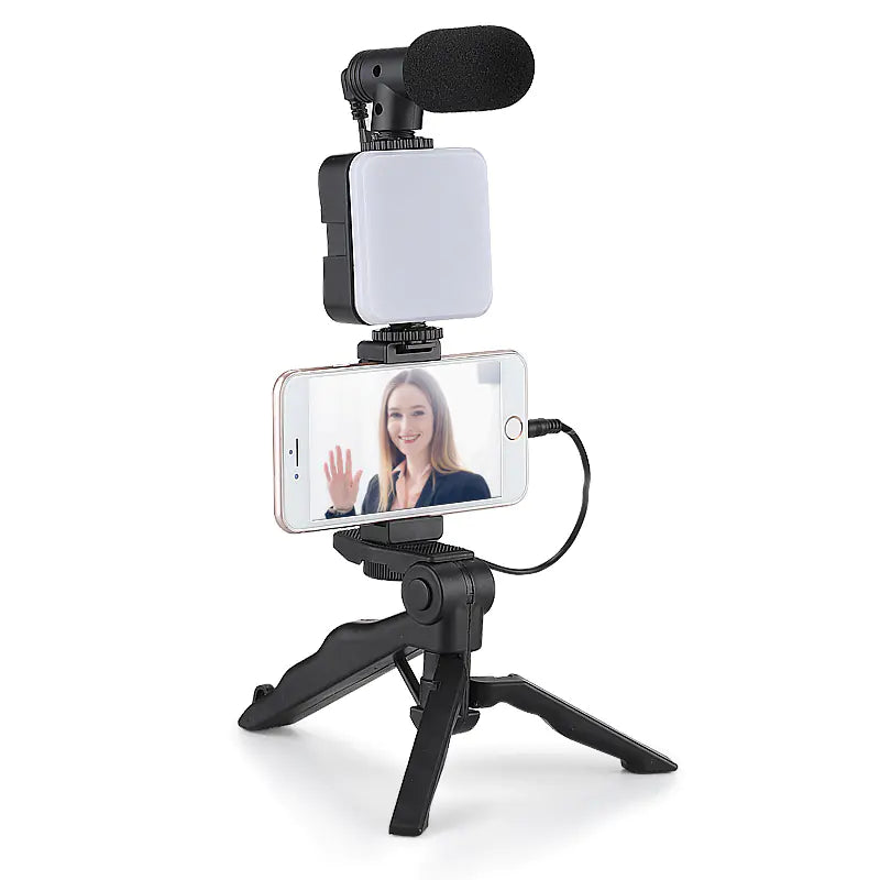 Desktop Ring Light with Microphone - LED Beauty Light for Streaming