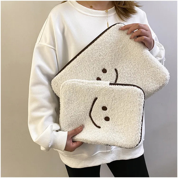 Plush Tablet Sleeve - Soft Protective Case for iPad & Laptops