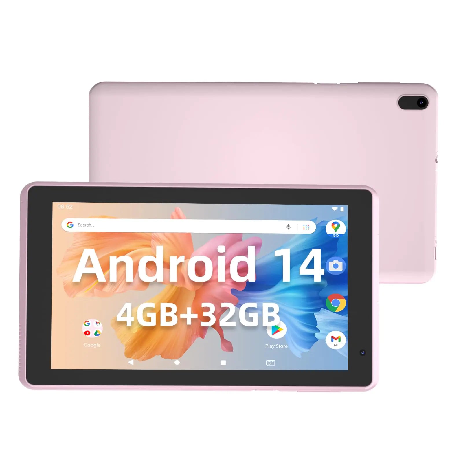 2025 Android 14 Tablet 7 inch Tablet 4GB RAM+32GB ROM/ 1TB Expandable Tablet PC1.6Ghz Quad-core Processor Computer Tablet 1024*600 IPS Touch Screen 5MP Dual Camera WiFi Game Bluetooth Tablet