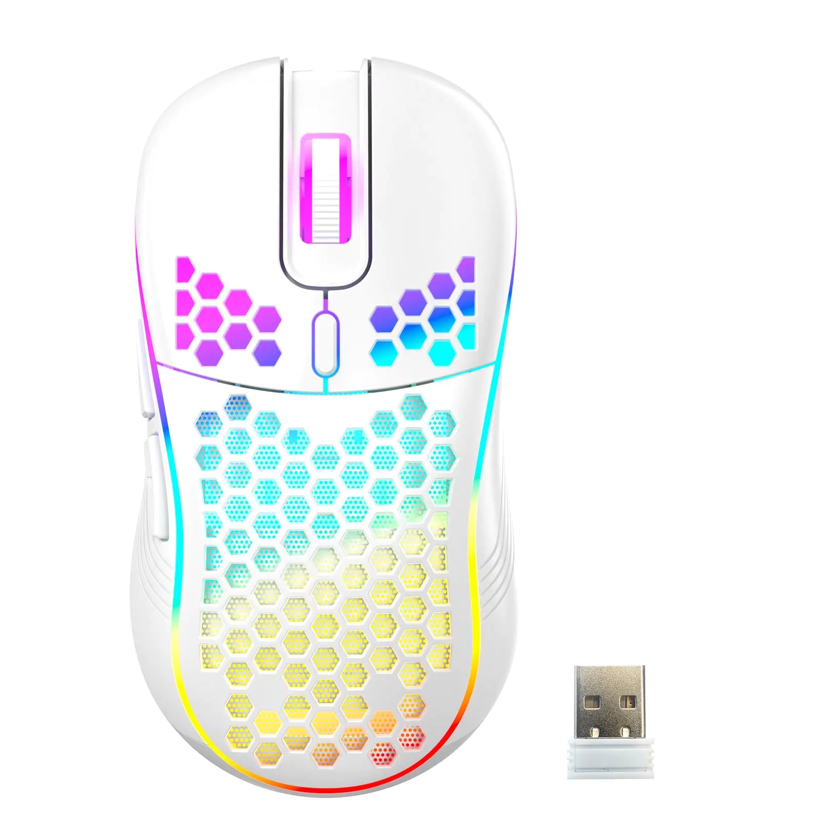 Lightweight Gaming Mouse - Honeycomb Shell with RGB Lighting