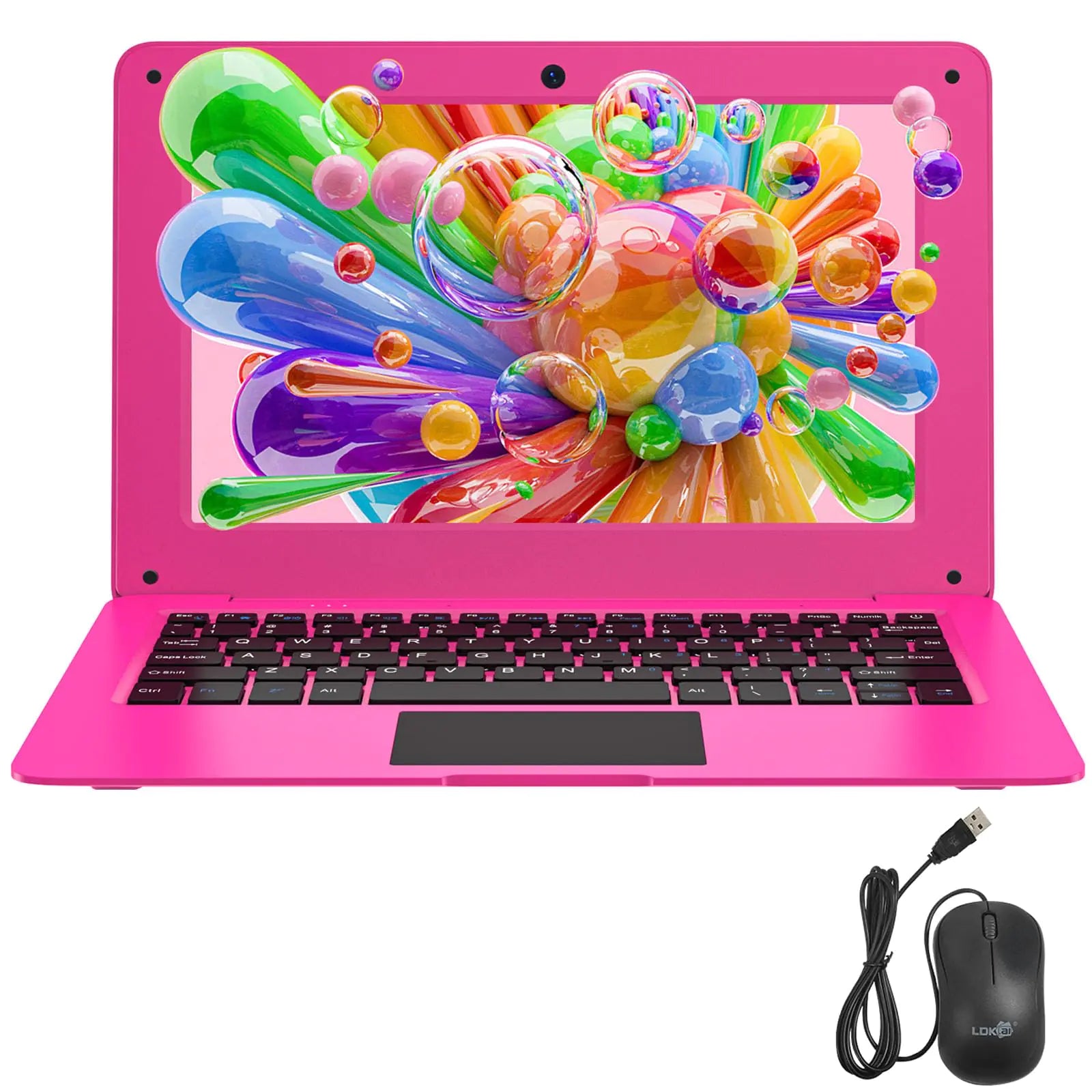 Mini Laptop 10.1 inch for Kids Student Travel Kids Laptop 8GB RAM 128GB SSD Expandable Supports Win 10 Intel CPU Celeron N4000 WiFi and Bluetooth-Pink Laptop