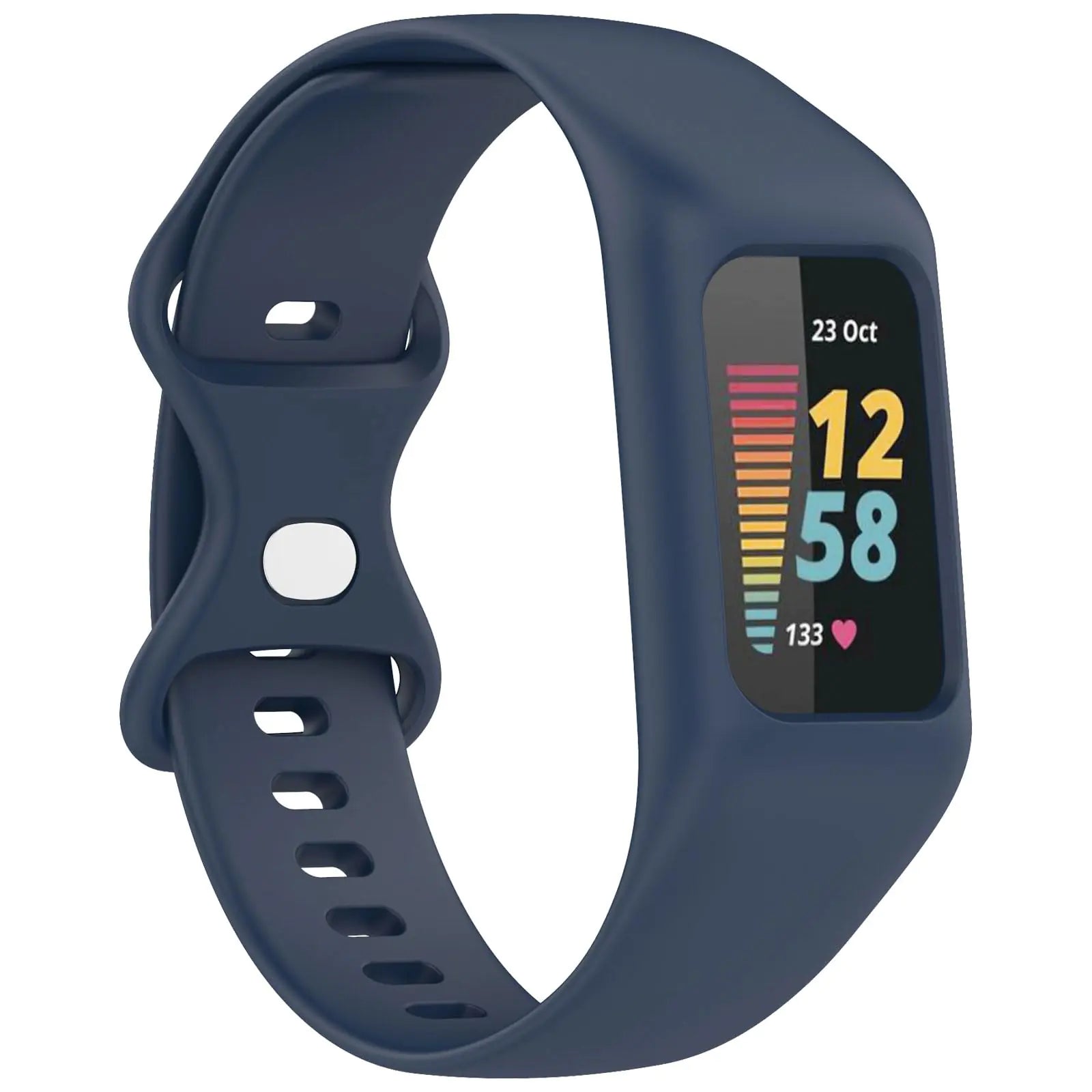 FTTYUHU Watch Bands for Fitbit Charge 5/4/3 - Silicone Sport Replacement Strap (Deep Blue)