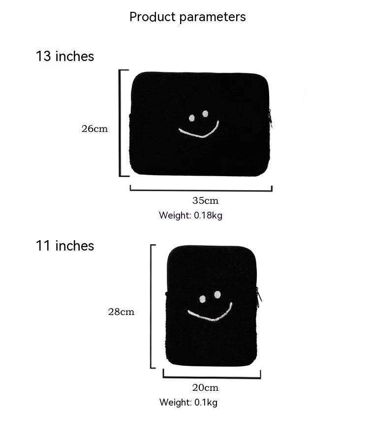 Plush Tablet Sleeve - Soft Protective Case for iPad & Laptops