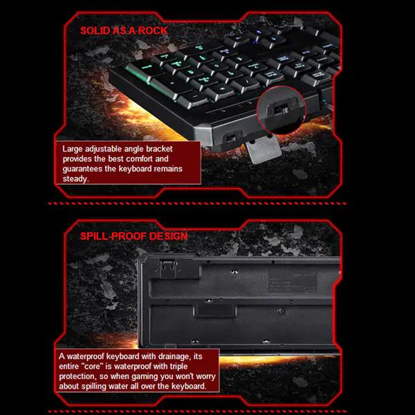 Waterproof Gaming Keyboard - K70 RGB Backlit Mechanical Feel