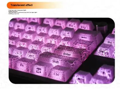 Ice Crack Keycaps - Premium PBT Keycap Set for Mechanical Keyboards